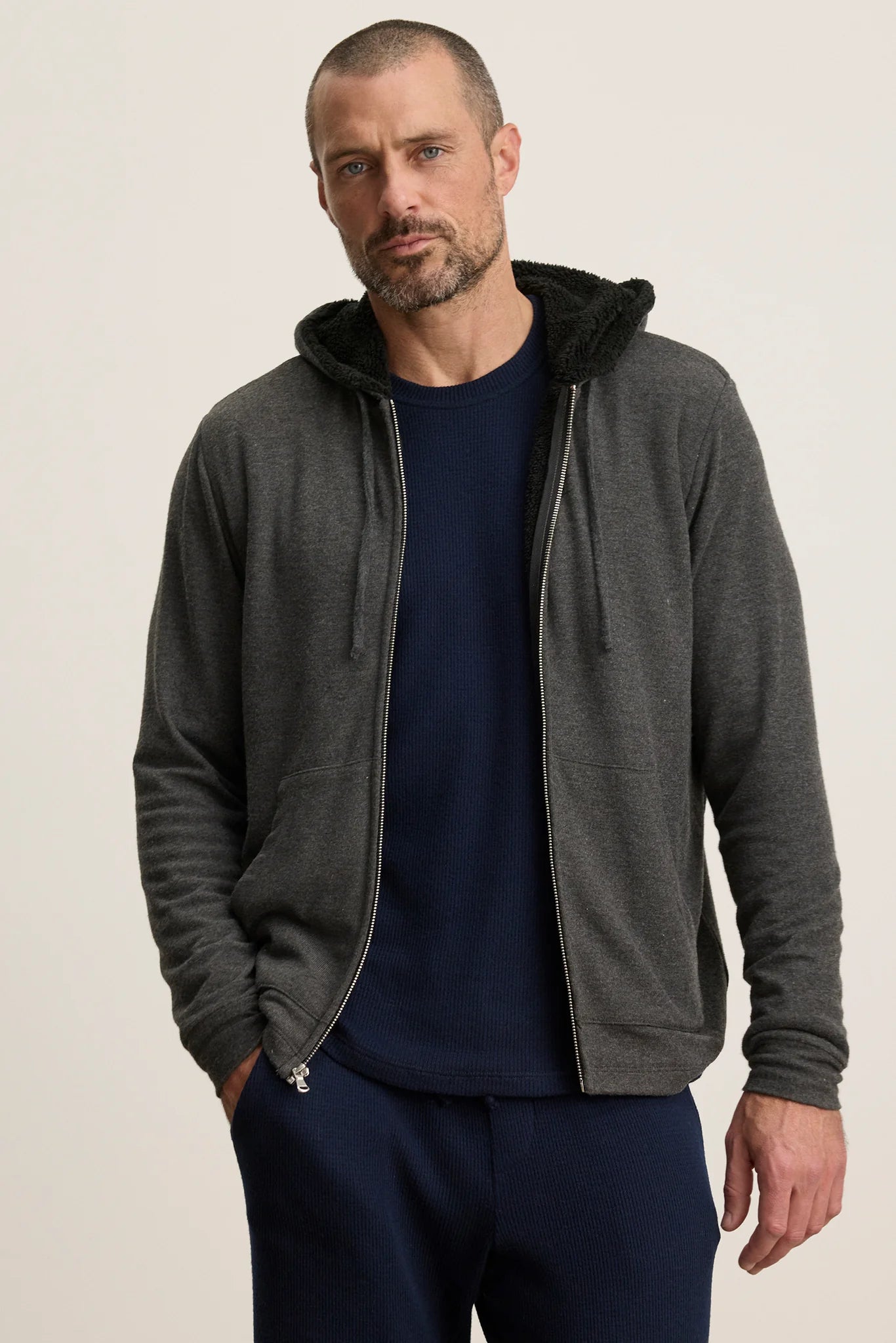 Velvet | Le hoddie ''Salvadore'' doublé sherpa - Anthracite