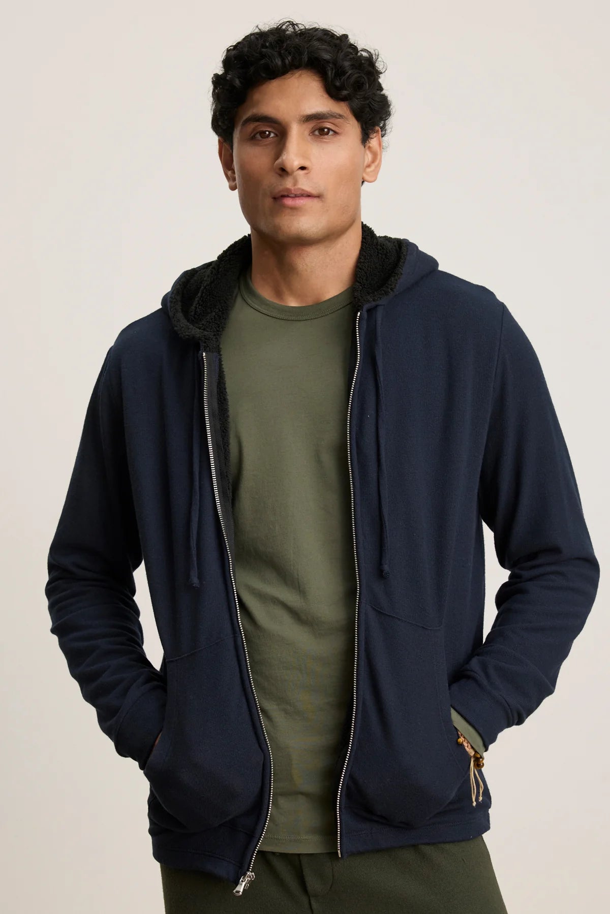 Velvet | Le hoddie ''Salvadore'' doublé sherpa - Bleu 