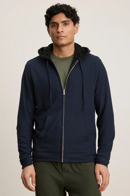 Velvet | Le hoddie ''Salvadore'' doublé sherpa - Bleu 