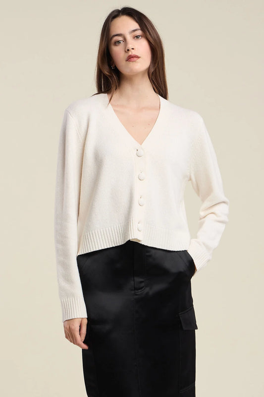 Velvet |  Le cardigan ''Etna'' en mélange de laine | Ivoire
