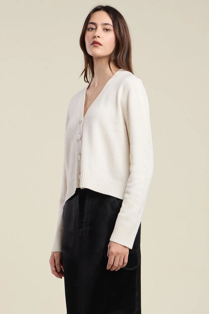 Velvet |  Le cardigan ''Etna'' en mélange de laine | Ivoire