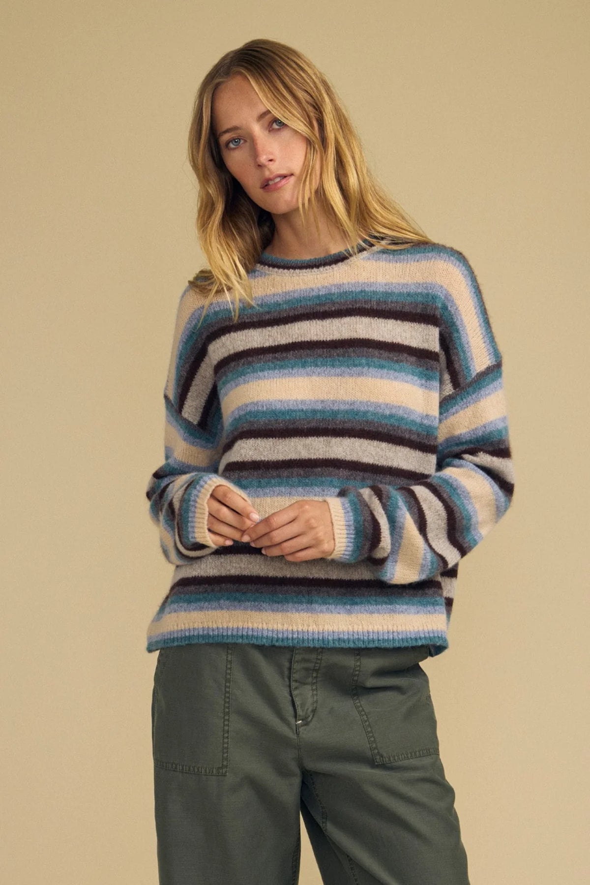 Velvet | Le pull rayé ''Mae'' en laine et cachemire | Multi