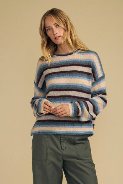 Velvet | Le pull rayé ''Mae'' en laine et cachemire | Multi