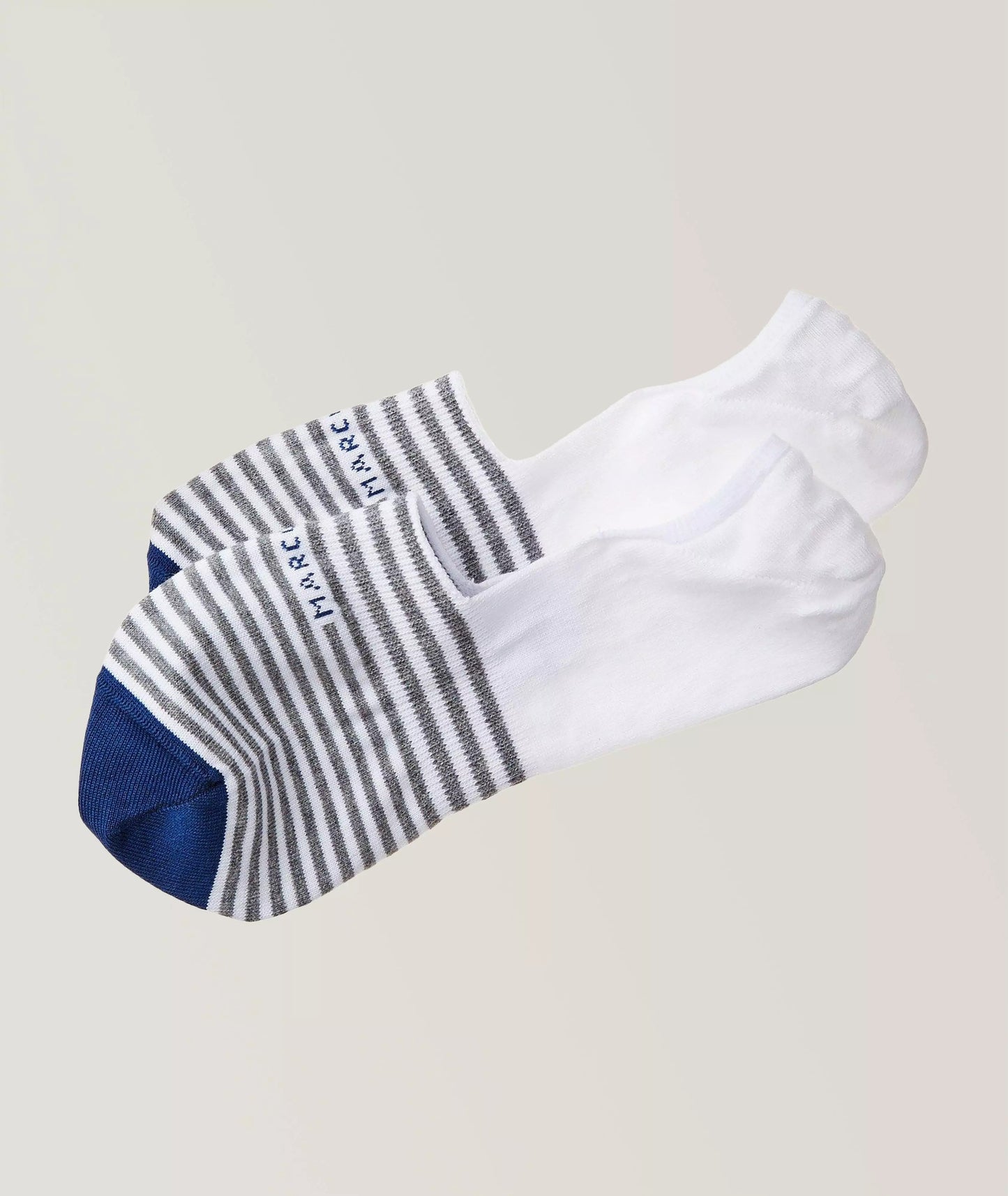 Marcoliani | Chaussettes courtes Invisible Touch motifs à pois  - Rayure blanche