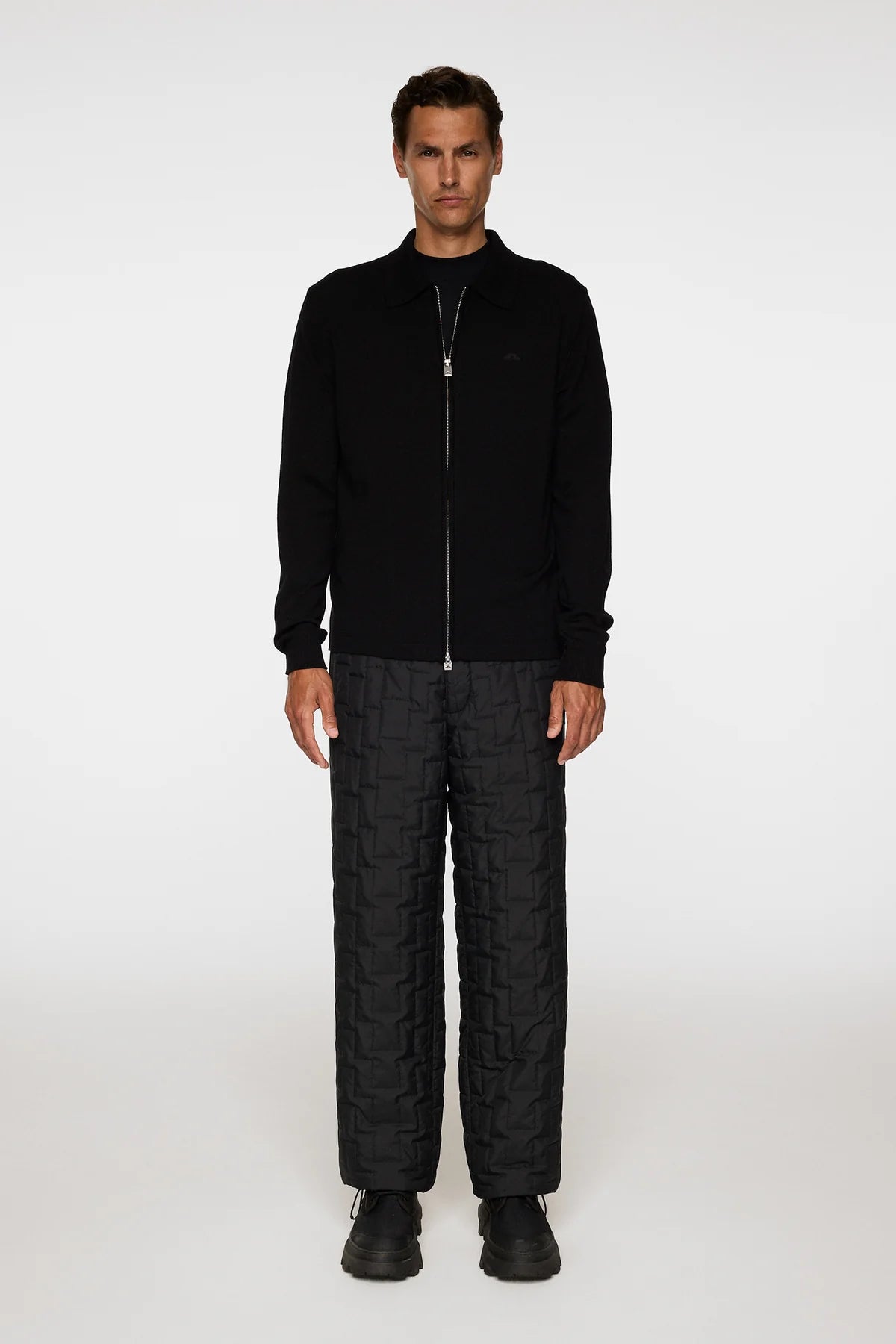 J.LINDEBERG | Pull "Kaleb" Merino Zip - Noir