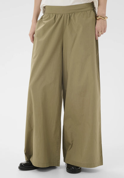 CULTURE | Pantalon taille haute et coupe large ''Jila'' - Vert