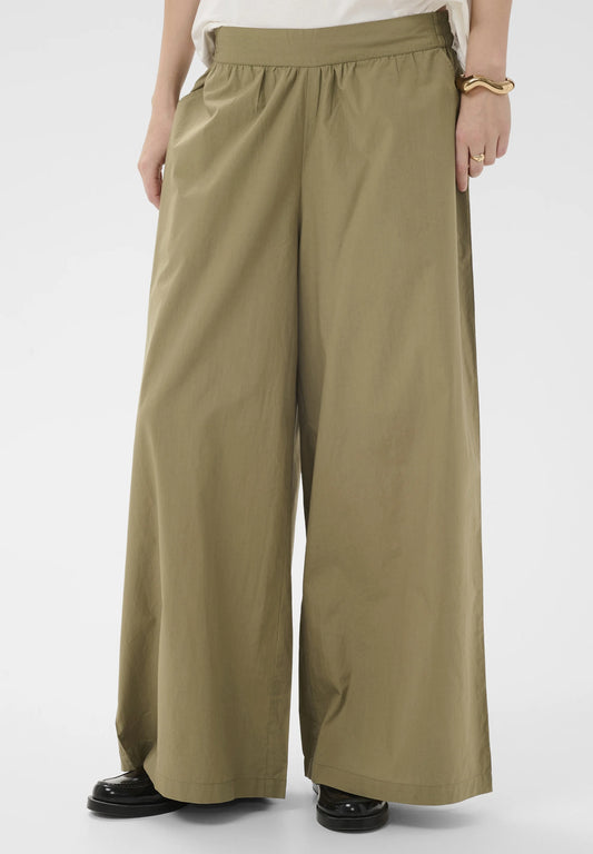 CULTURE | Pantalon taille haute et coupe large ''Jila'' - Vert