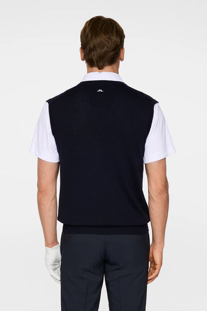 J.Lindeberg | Gilet en maille mérinos "Liam" - Bleu marine