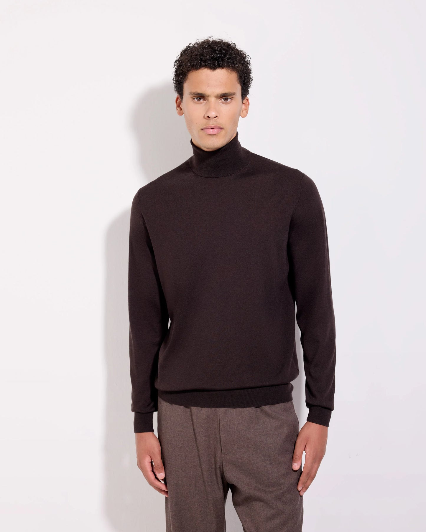 Filippo De Laurentiis | Pull à col roulé en laine mérinos royale - Marron
