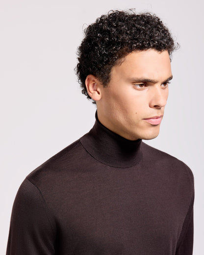 Filippo De Laurentiis | Pull à col roulé en laine mérinos royale - Marron