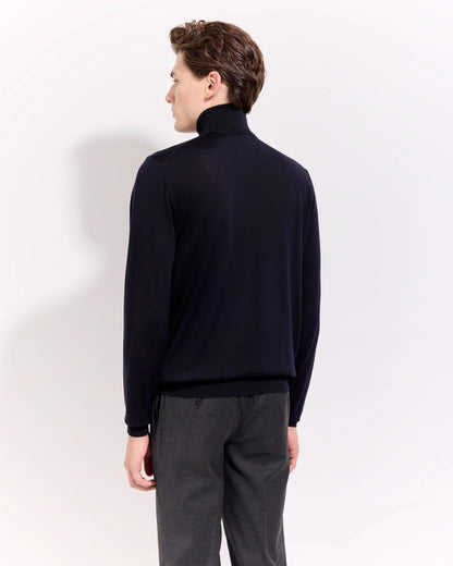 Filippo De Laurentiis | Pull à col roulé en laine mérinos royale - Bleu
