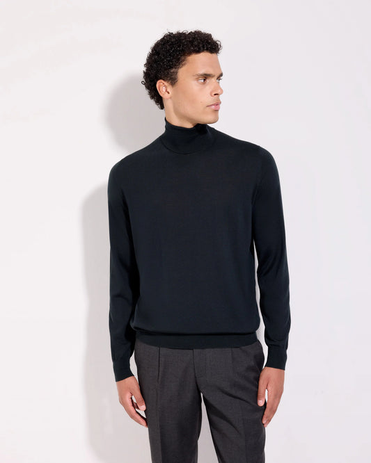 Filippo De Laurentiis | Pull à col roulé en laine mérinos royale - Vert foncé