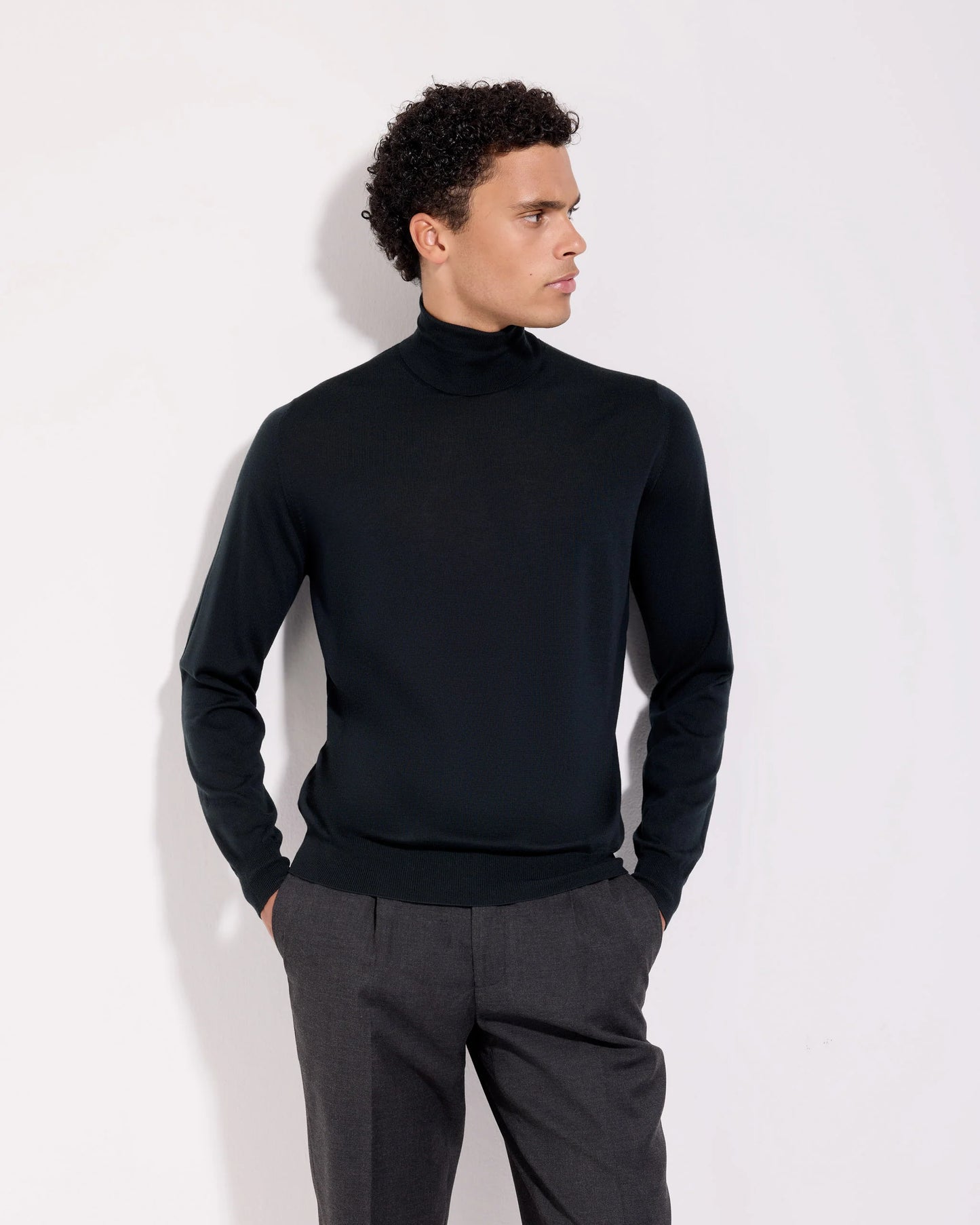 Filippo De Laurentiis | Pull à col roulé en laine mérinos royale - Vert foncé