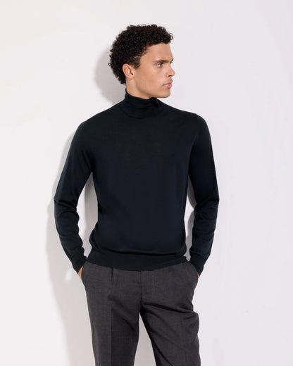 Filippo De Laurentiis | Pull à col roulé en laine mérinos royale - Vert foncé