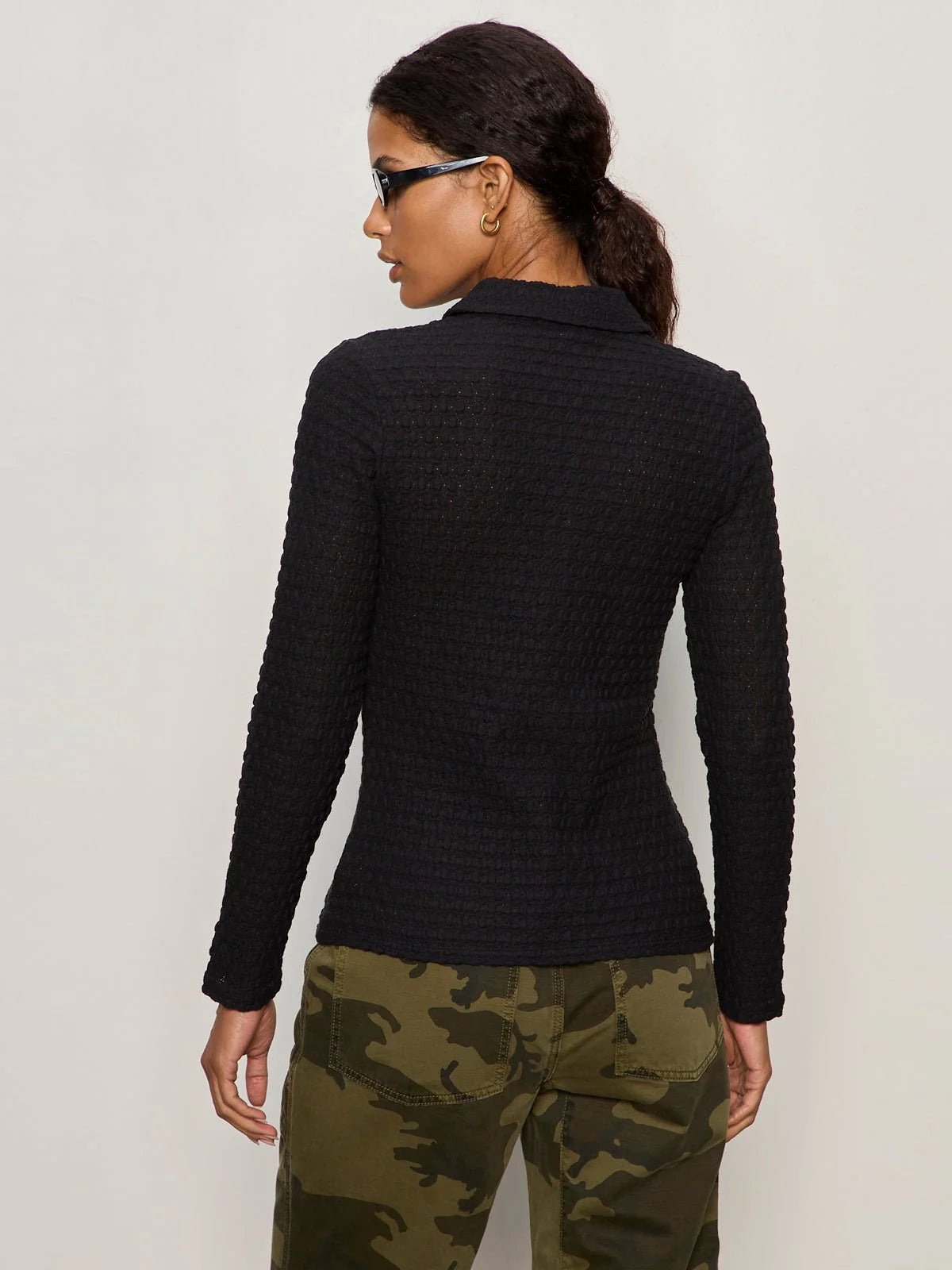 SANCTUARY | Haut boutonné "Juno Textured"  | Noir