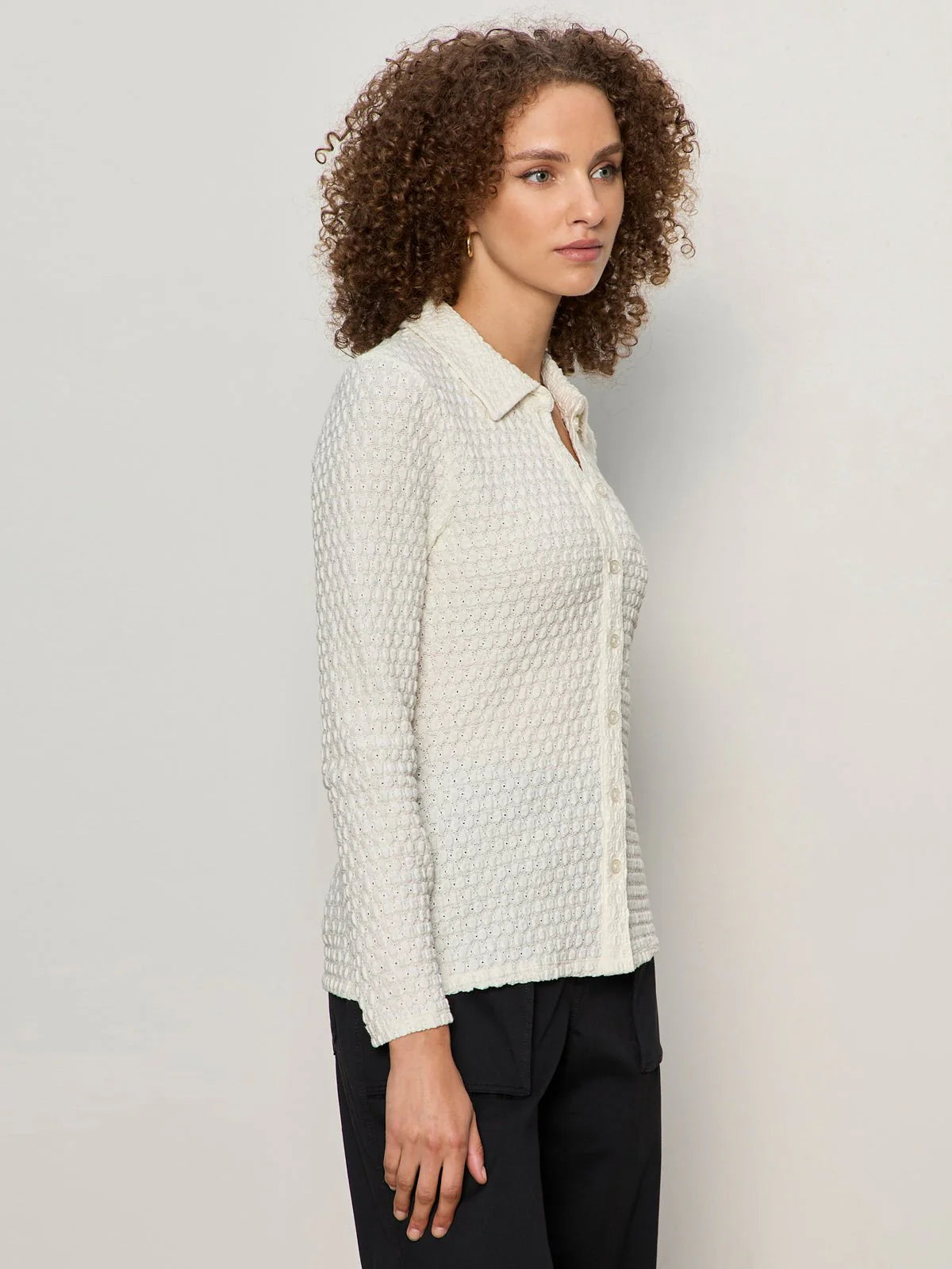 SANCTUARY | Haut boutonné "Juno Textured"  | Blanc