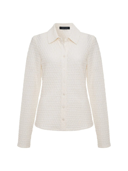 SANCTUARY | Haut boutonné "Juno Textured"  | Blanc