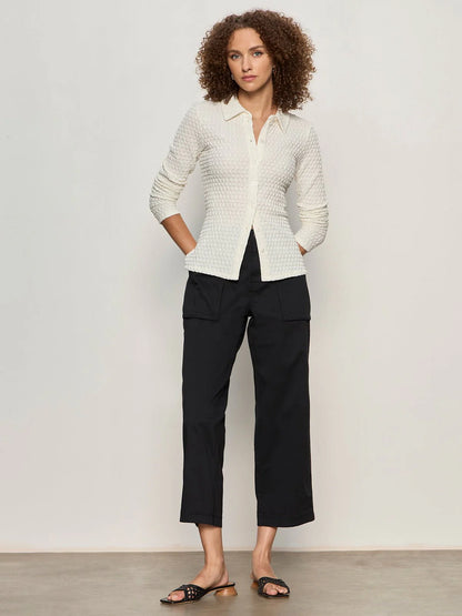 SANCTUARY | Haut boutonné "Juno Textured"  | Blanc