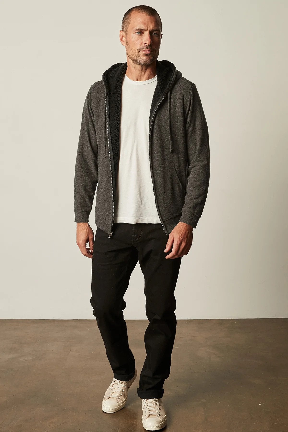 Velvet | Le hoddie ''Salvadore'' doublé sherpa - Anthracite