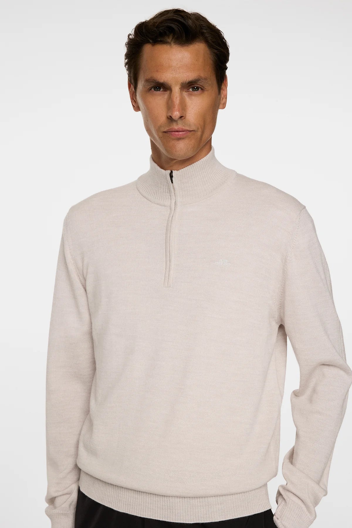 J.LINDEBERG | Pull "Kiyan" Merino Quarter Zip - Beige
