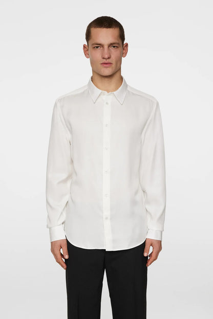 J.Lindeberg | Chemise slim à manches longues Comfort Tencel - blanc nuage