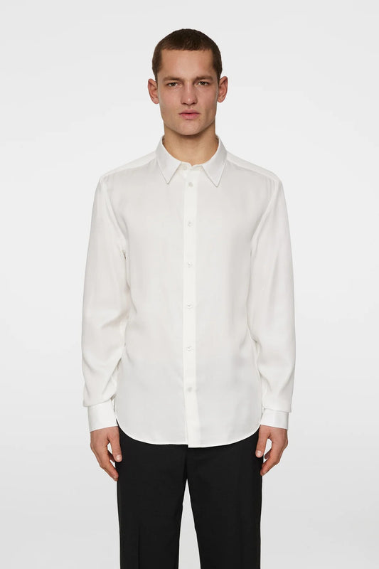 J.Lindeberg | Chemise slim à manches longues Comfort Tencel - blanc nuage