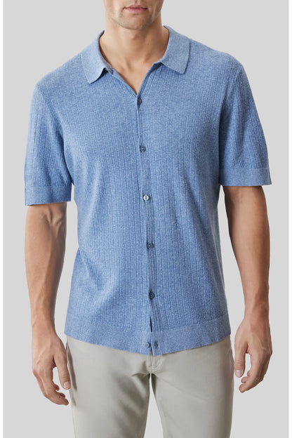 Robert Barakett | Chemise à manches courtes "Kestrel" - Bleu