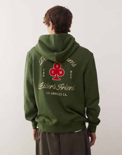 Deus Ex Machina | Sweat à capuche zippé Basto - Vert cyprès