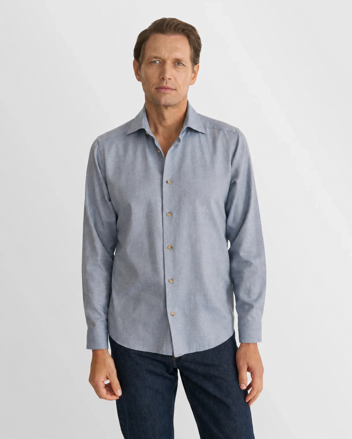 ETON | Chemise en flanelle unie - Bleu clair