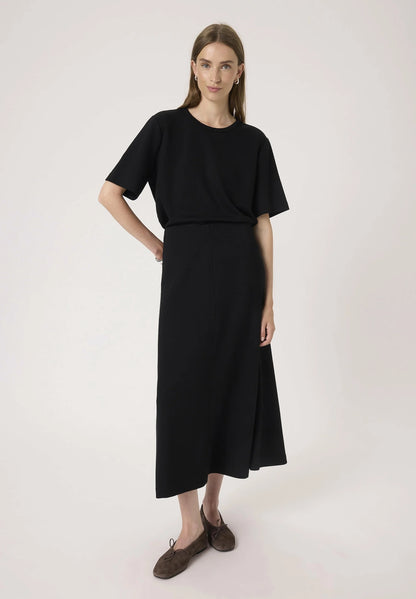 SOAKED IN LUXURY | La jupe ligne A en jersey Marigold  - Noir
