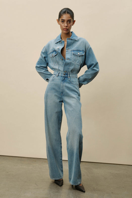 DL1961 | Jean ''Taylor Relaxed  Barrel'' à taille ultra haute 31 pouces - Bleu Daydream