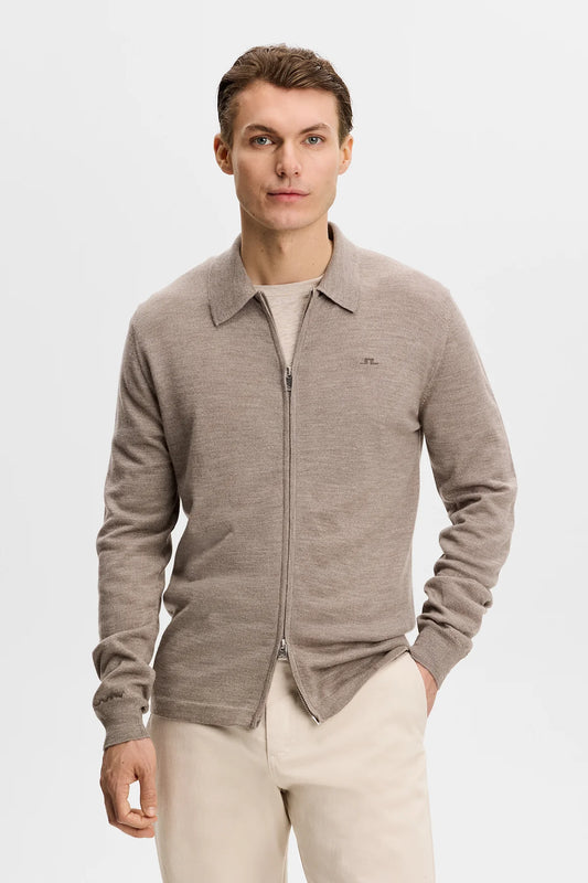 J.Lindeberg | Cardigan en laine merino "Kaleb" - Brun