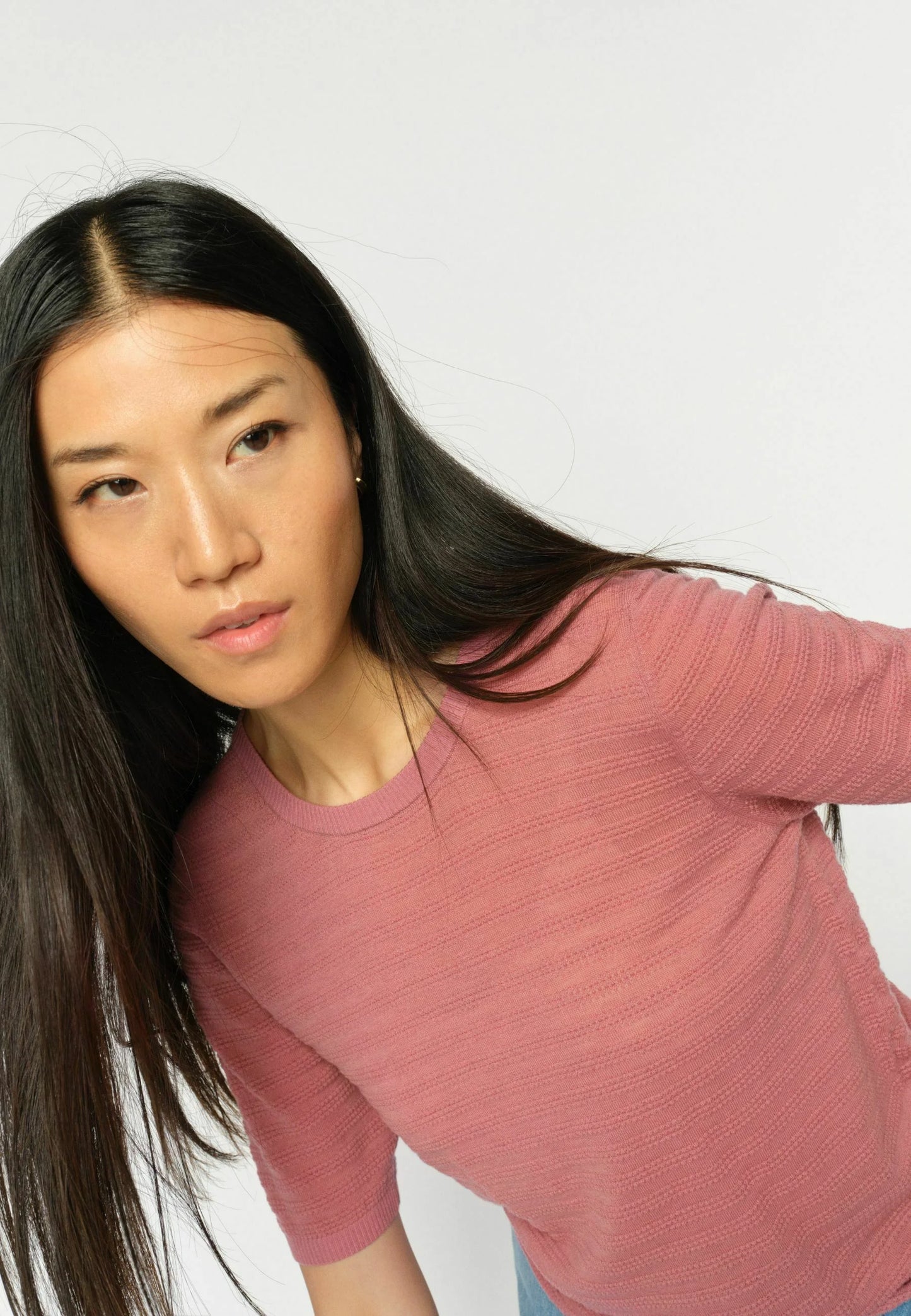 MOS MOSH | T-shirt en tricot "BOUCH DOTY" - Dusty rose