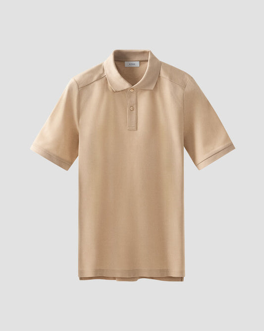 Eton | Le polo piqué en coton Uni Filo di Scozia - beige