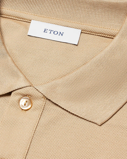 Eton | Le polo piqué en coton Uni Filo di Scozia - beige