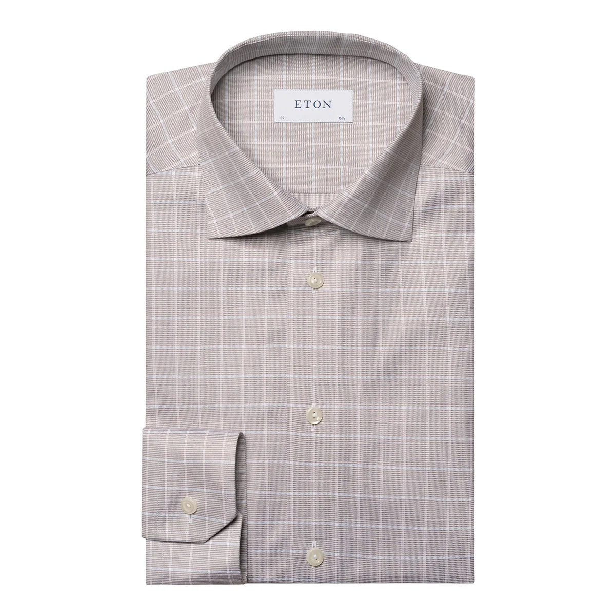 Eton | Chemise (Signature Twill) slim fit à carreaux  - Beige