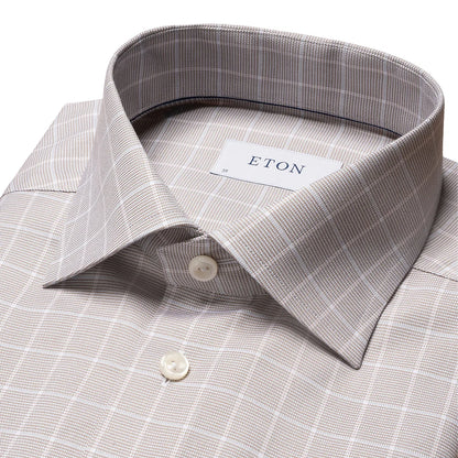 Eton | Chemise (Signature Twill) slim fit à carreaux  - Beige