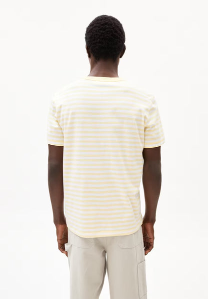 ARMEDANGELS | T-Shirt rayé avec poche "MAARKOS" - Jaune