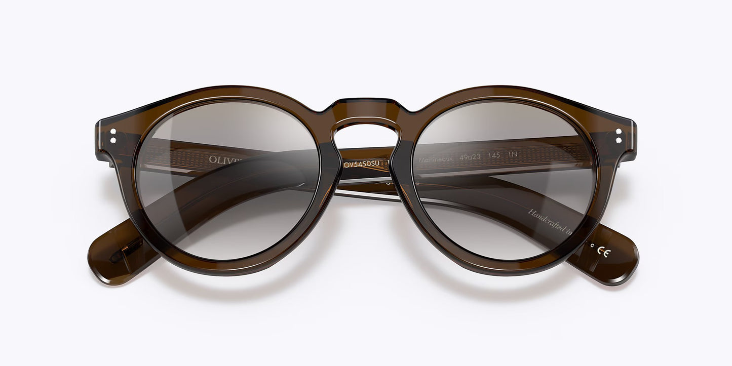 Oliver Peoples Martineaux round sunglasses in brown and tortoiseshell yellow, green