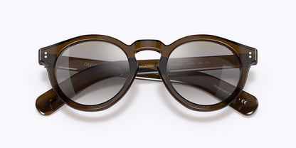 Oliver Peoples Martineaux round sunglasses in brown and tortoiseshell yellow, green