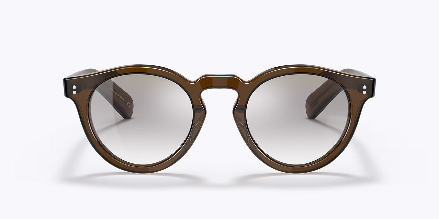 Oliver Peoples Martineaux round sunglasses in brown and tortoiseshell yellow, green