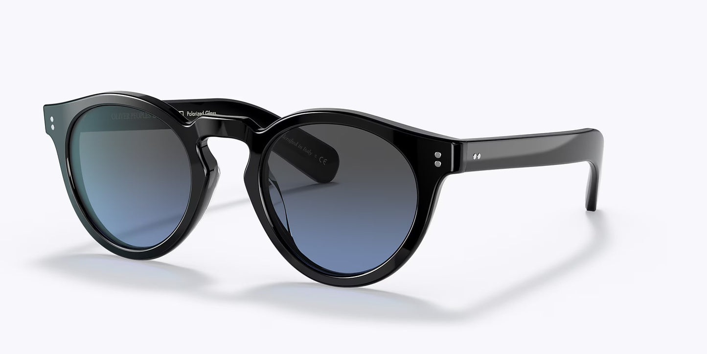 Oliver Peoples Martineaux round sunglasses in brown and tortoiseshell yellow, green