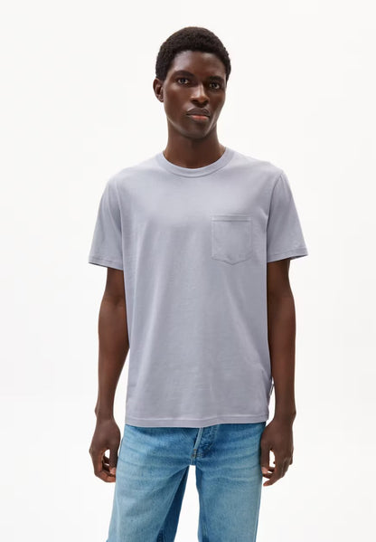 ARMEDANGELS | T-Shirt avec poche "MAARKOS" - Gris de lin