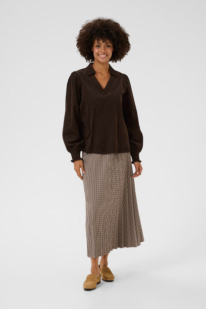 Culture | Chemise Velour côtelé 'Rhaena' | Marron