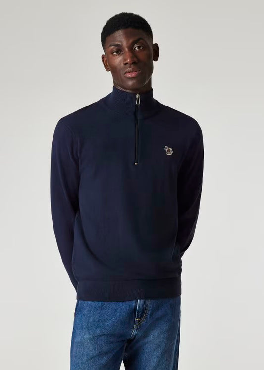 Paul Smith | Pull à demi-zip avec logo Zebra - Marine