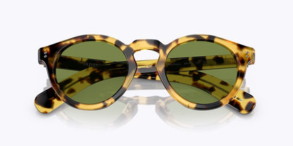 Oliver Peoples Martineaux round sunglasses in brown and tortoiseshell yellow, green