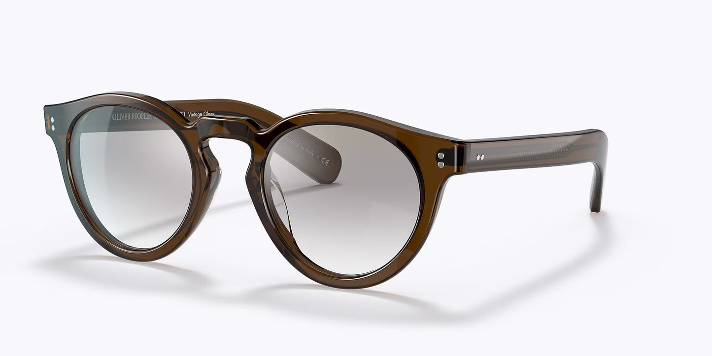 Oliver Peoples Martineaux round sunglasses in brown and tortoiseshell yellow, green