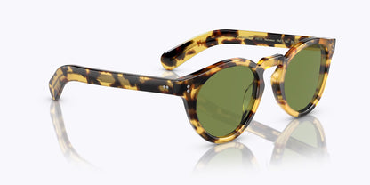 Oliver Peoples Martineaux round sunglasses in brown and tortoiseshell yellow, green