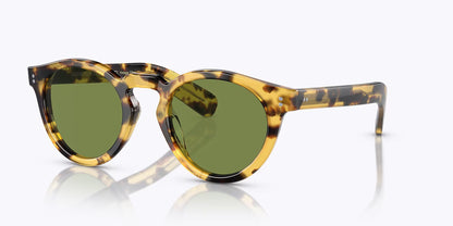 Oliver Peoples Martineaux round sunglasses in brown and tortoiseshell yellow, green