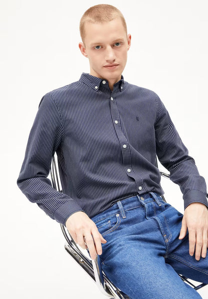 ARMEDANGELS | Chemise rayé "QUAASA" - Bleu marine